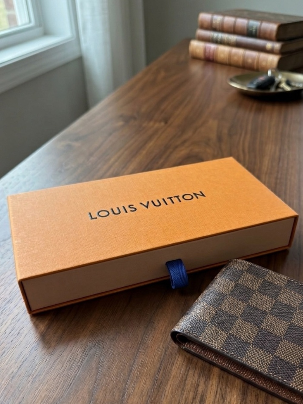 Louis Vuitton Orange Box and Blue Ribbon